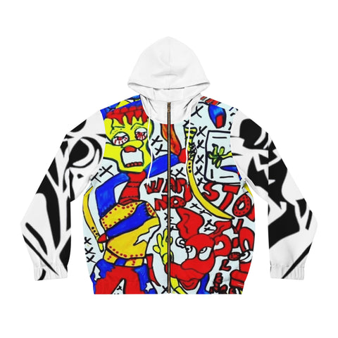 Men's Full-Zip HIP HOP ART Hoodie (AOP)