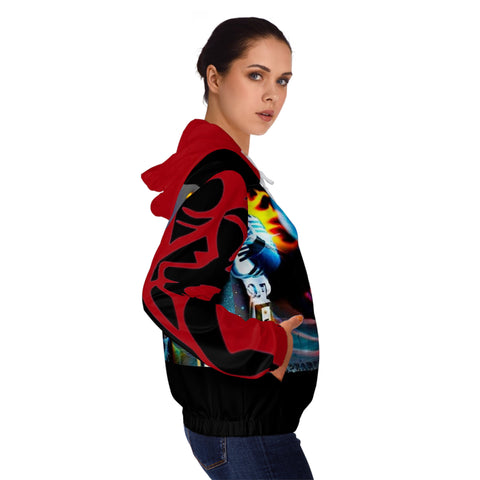 Women’s Full-Zip HIP HOP ART Hoodie (AOP)