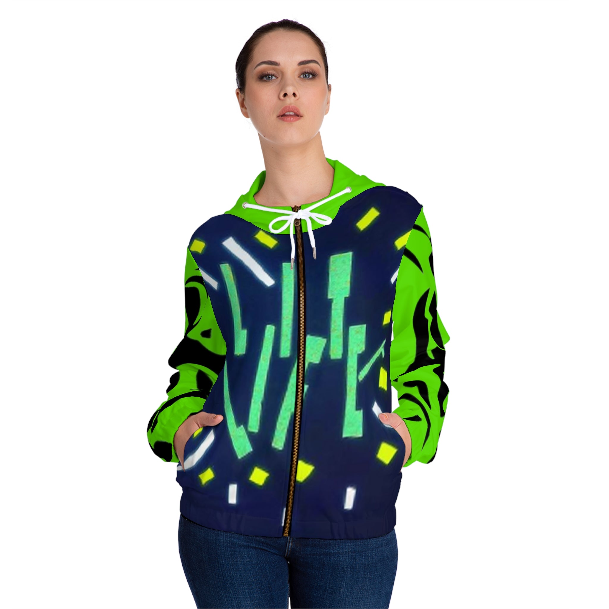 Women’s Full-Zip HIP HOP ART Hoodie (AOP)