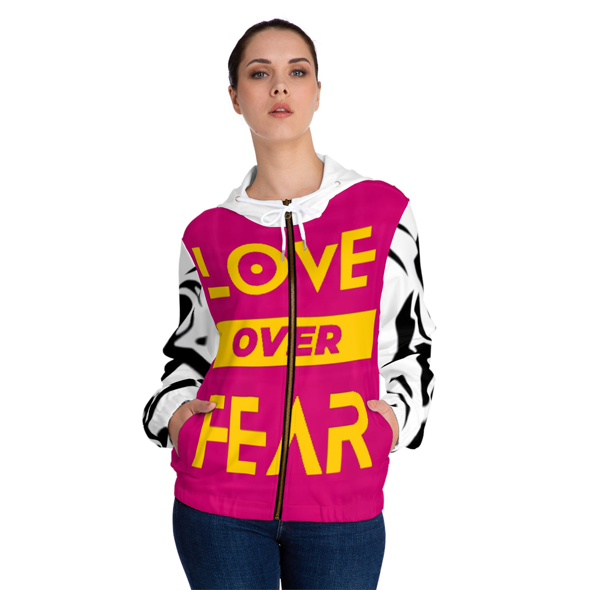 Women’s Full-Zip HIP HOP ART Hoodie (AOP)