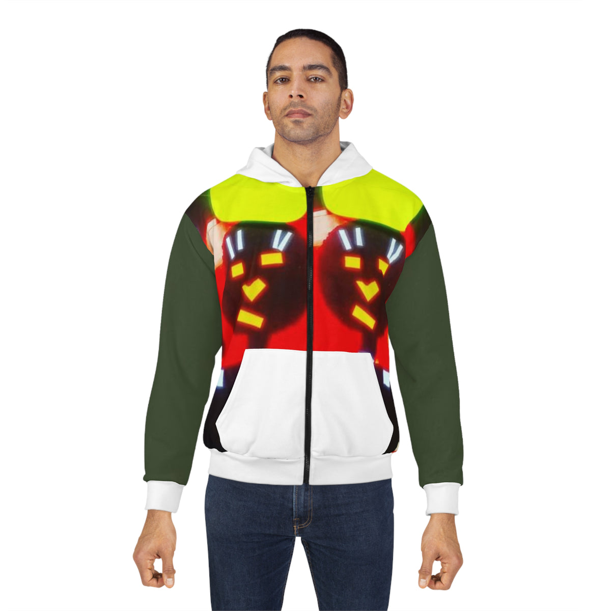 Unisex  HIP HOP ART Zip Hoodie (AOP)