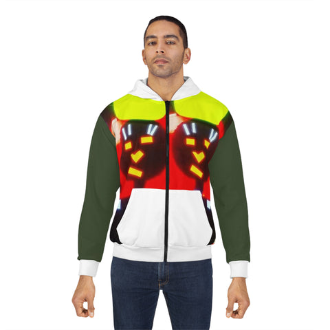 Unisex  HIP HOP ART Zip Hoodie (AOP)