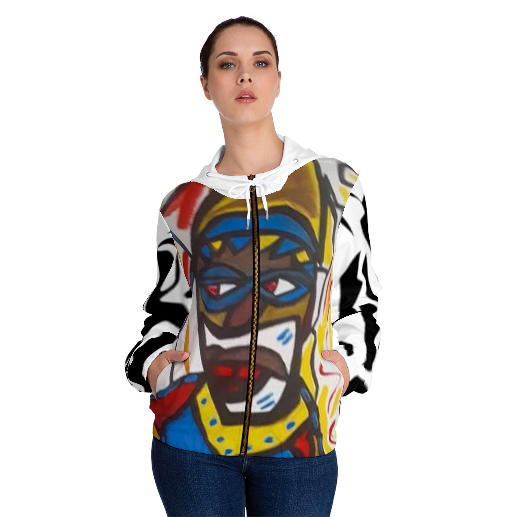 Women’s Full-Zip HIP HOP ART Hoodie (AOP)