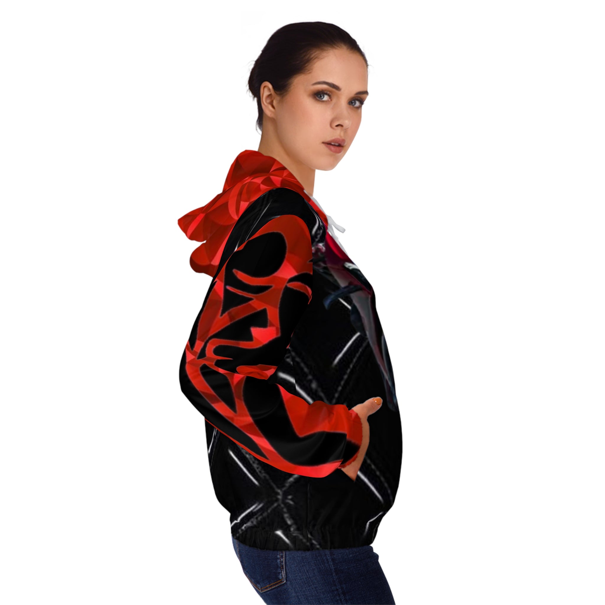 Women’s Full-Zip HIP HOP ART Hoodie (AOP)