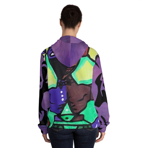 Women’s Full-Zip HIP HOP ART Hoodie (AOP)