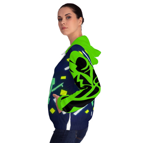 Women’s Full-Zip HIP HOP ART Hoodie (AOP)