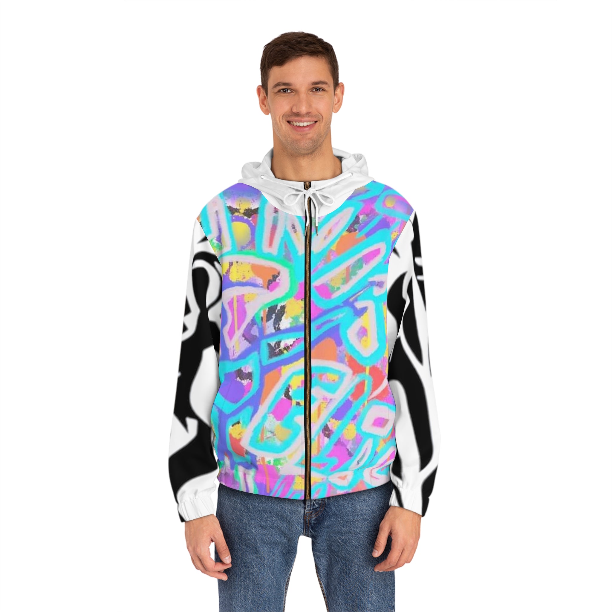 Men's Full-Zip HIP HOP ART Hoodie (AOP)