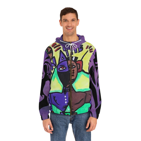 Men's Full-Zip HIP HOP ART Hoodie (AOP)