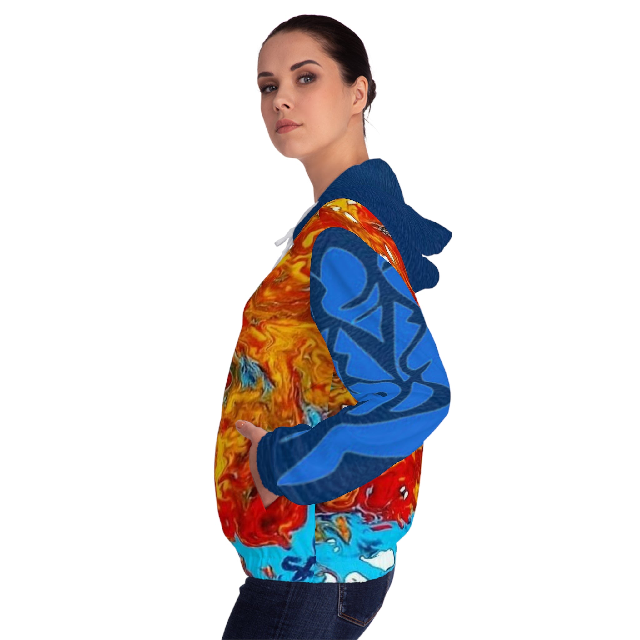 Women’s Full-Zip HIP HOP ART Hoodie (AOP)