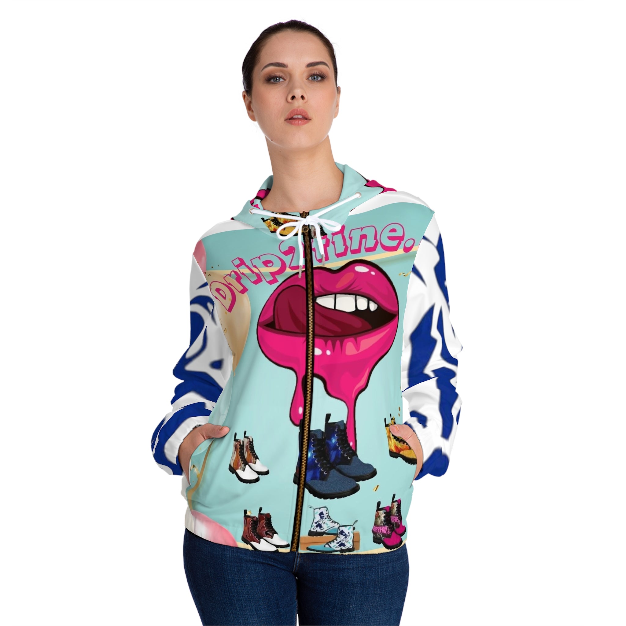 Women’s Full-Zip HIP HOP ART Hoodie (AOP)