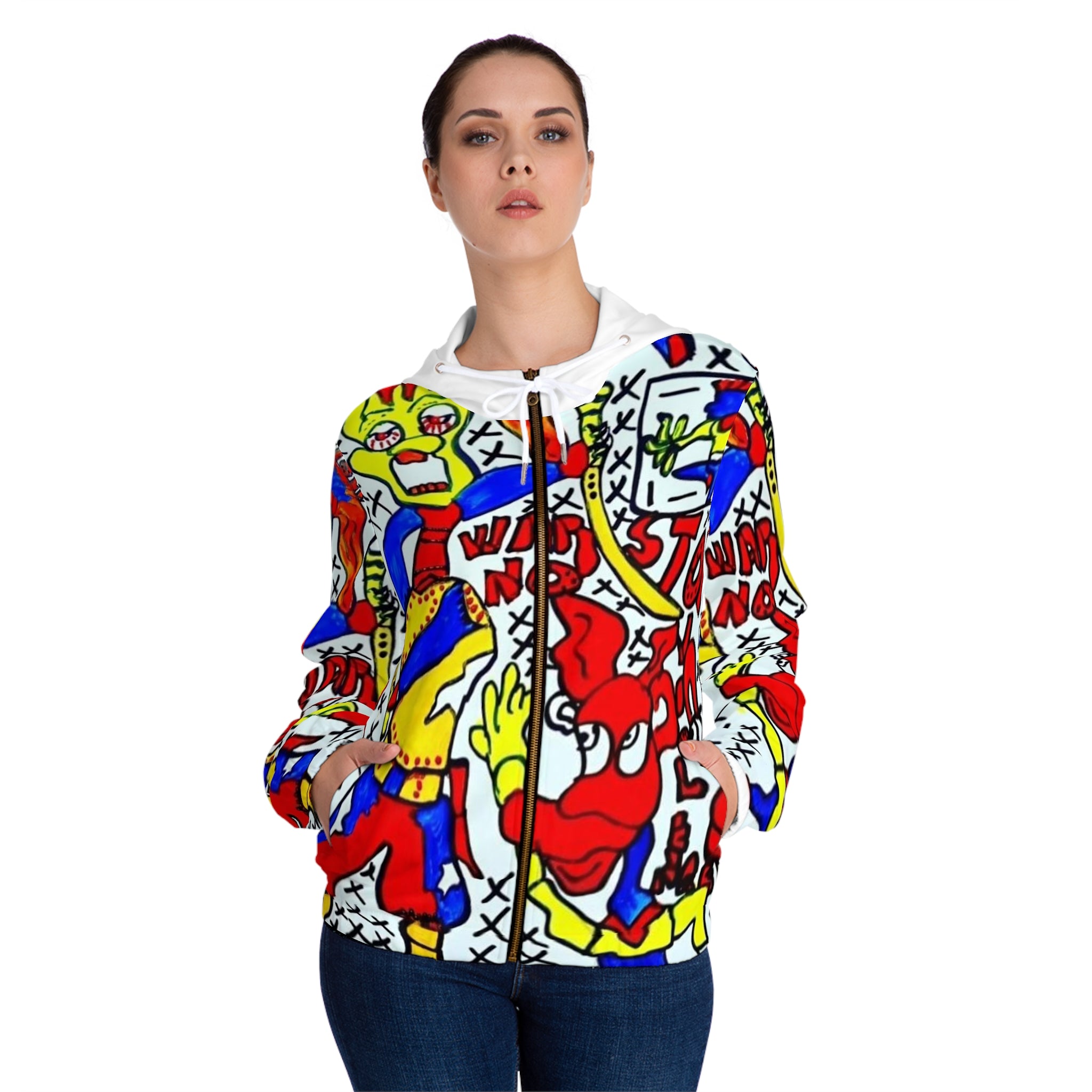 Women’s Full-Zip HIP HOP ART Hoodie (AOP)