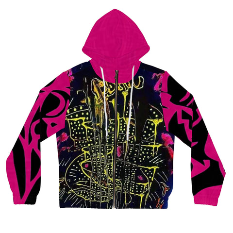 Women’s Full-Zip HIP HOP ART Hoodie (AOP)