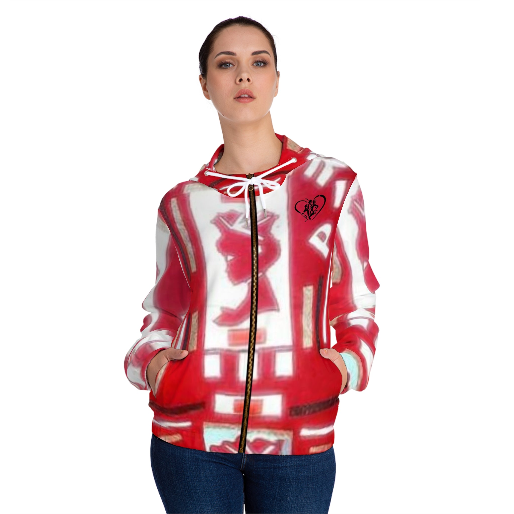 Women’s Full-Zip HIP HOP ART Hoodie (AOP)