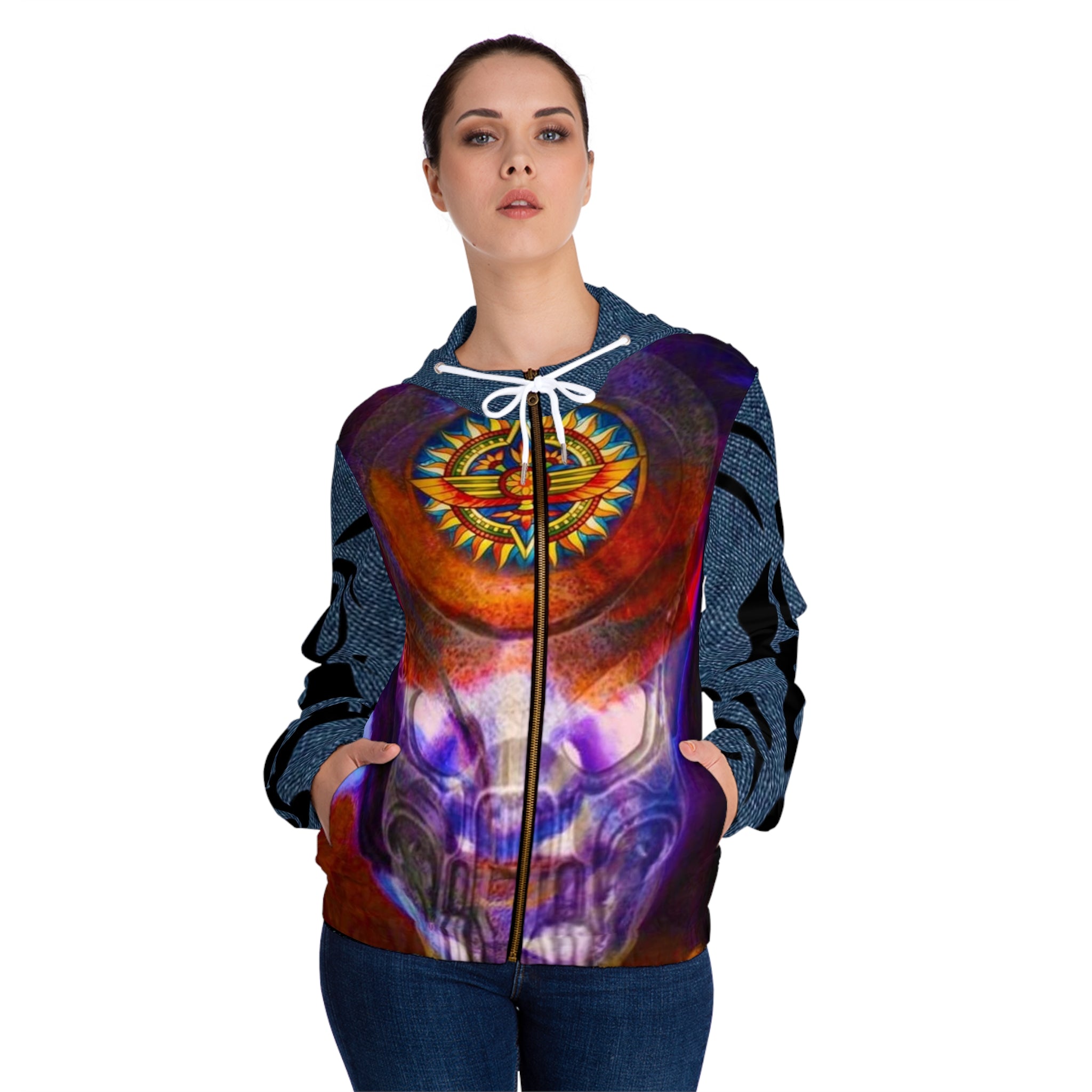 Women’s Full-Zip HIP HOP ART Hoodie (AOP)