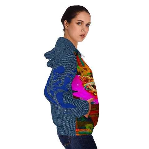 Women’s Full-Zip HIP HOP ART Hoodie (AOP)