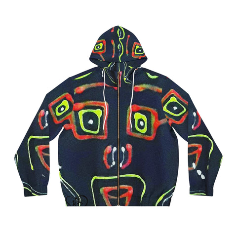 Men's Full-Zip HIP HOP ART Hoodie (AOP)