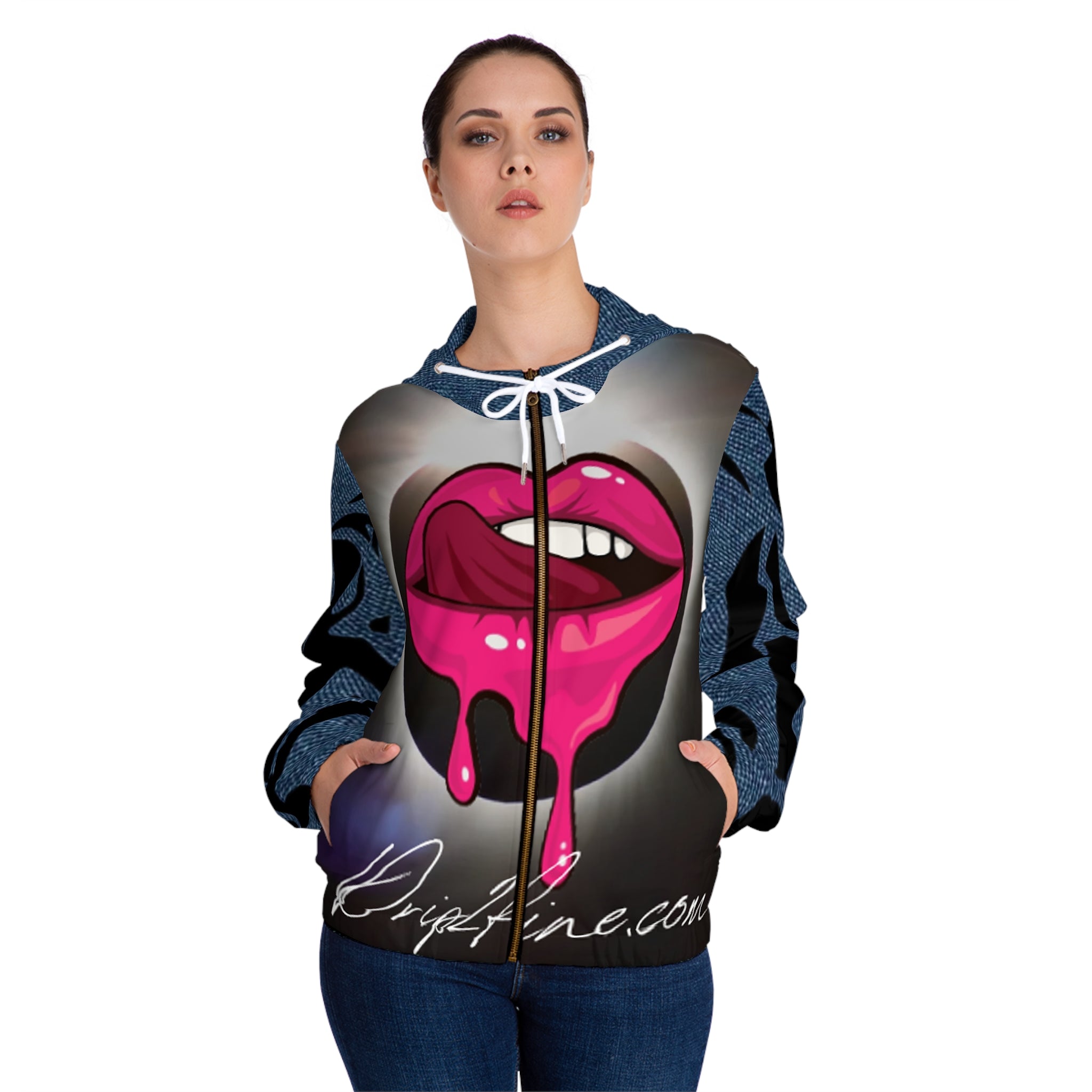 Women’s Full-Zip HIP HOP ART Hoodie (AOP)