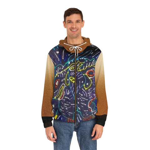 Men's Full-Zip HIP HOP ART Hoodie (AOP)