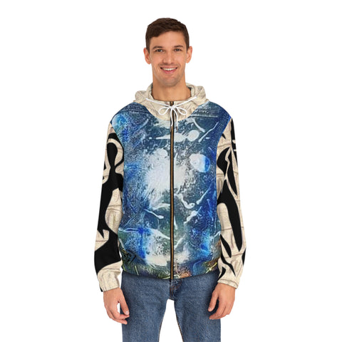 Men's Full-Zip HIP HOP ART Hoodie (AOP)