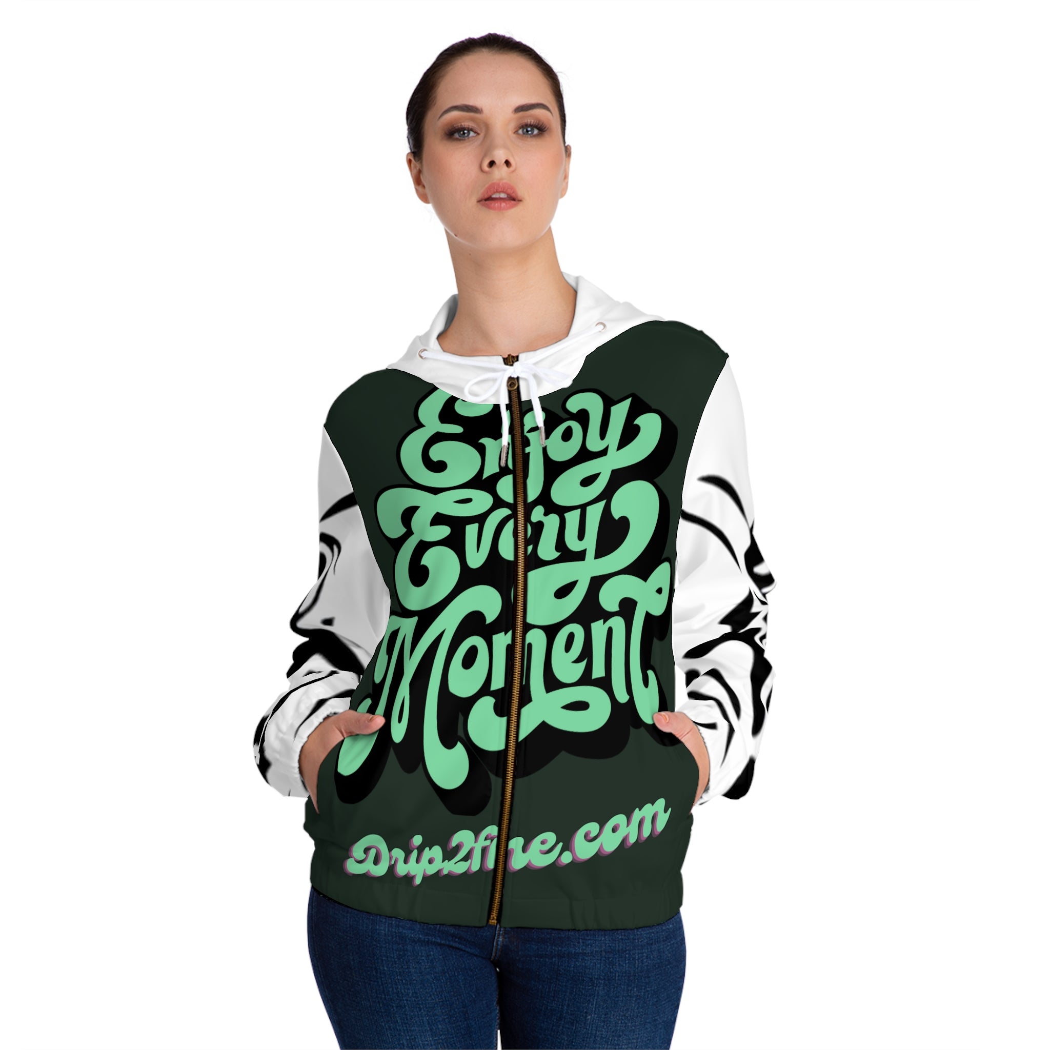 Women’s Full-Zip HIP HOP ART Hoodie (AOP)