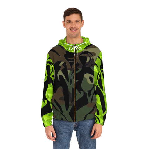 Men's Full-Zip HIP HOP ART Hoodie (AOP)