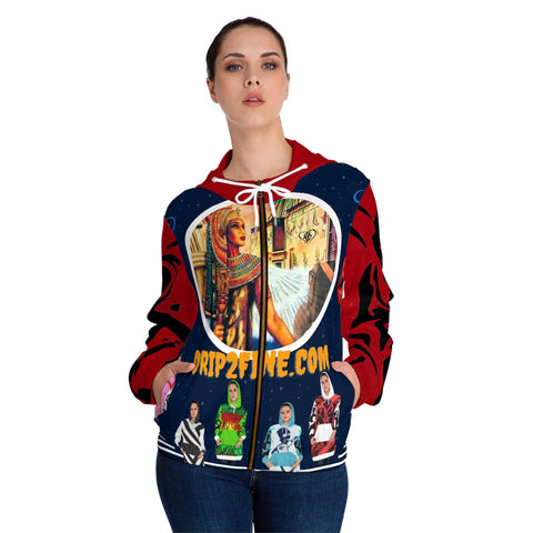 Women’s Full-Zip HIP HOP ART Hoodie (AOP)