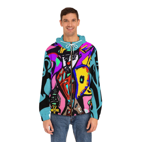 Men's Full-Zip HIP HOP ART Hoodie (AOP)