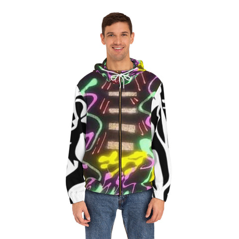 Men's Full-Zip HIP HOP ART Hoodie (AOP)