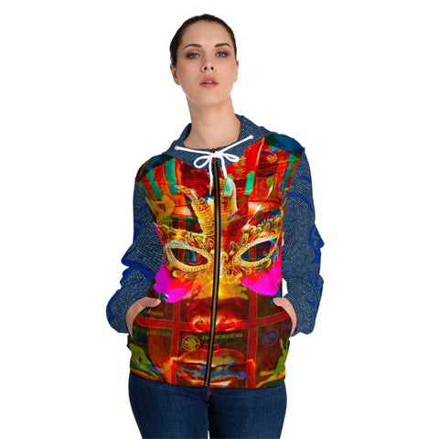 Women’s Full-Zip HIP HOP ART Hoodie (AOP)