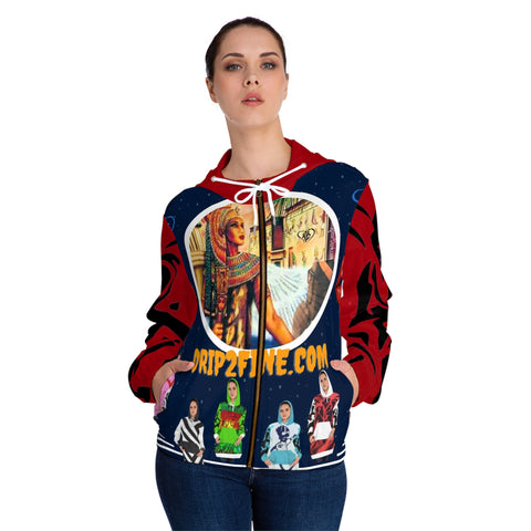 Women’s Full-Zip HIP HOP ART Hoodie (AOP)