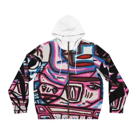 Men's Full-Zip  HIP HOP ART Hoodie (AOP)