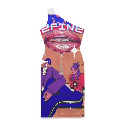 HIP HOP ART Shoulder Dress (AOP)