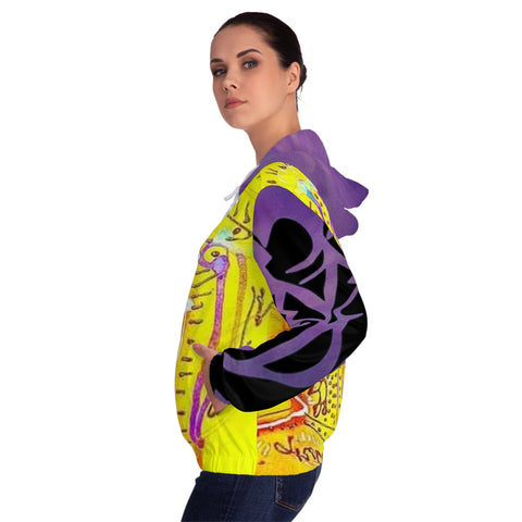 Women’s Full-Zip HIP HOP ART Hoodie (AOP)