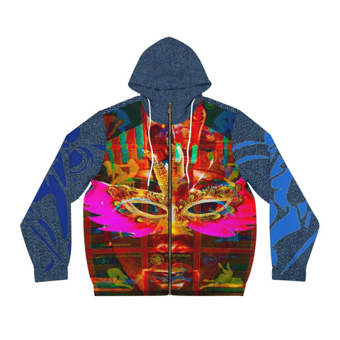 Men's Full-Zip HIP HOP ART Hoodie (AOP)