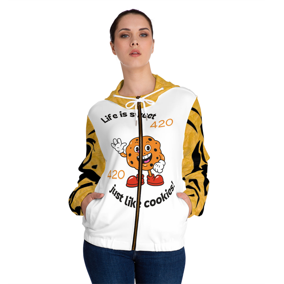 Women’s Full-Zip HIP HOP ART Hoodie (AOP)