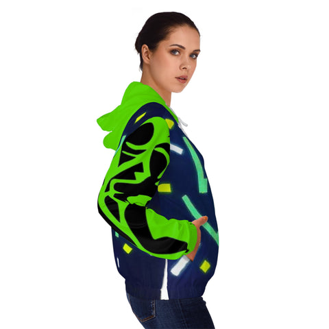 Women’s Full-Zip HIP HOP ART Hoodie (AOP)