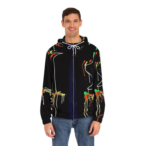 Men's Full-Zip HIP HOP ART Hoodie (AOP)