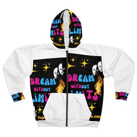 Unisex  Hip Hop Art Zip Hoodie (AOP)