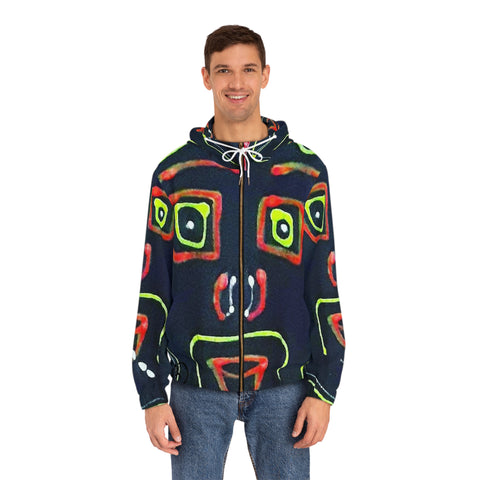 Men's Full-Zip HIP HOP ART Hoodie (AOP)