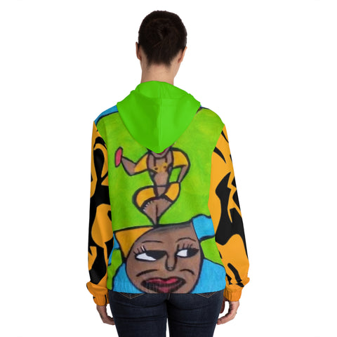 Women’s Full-Zip HIP HOP ART Hoodie (AOP)