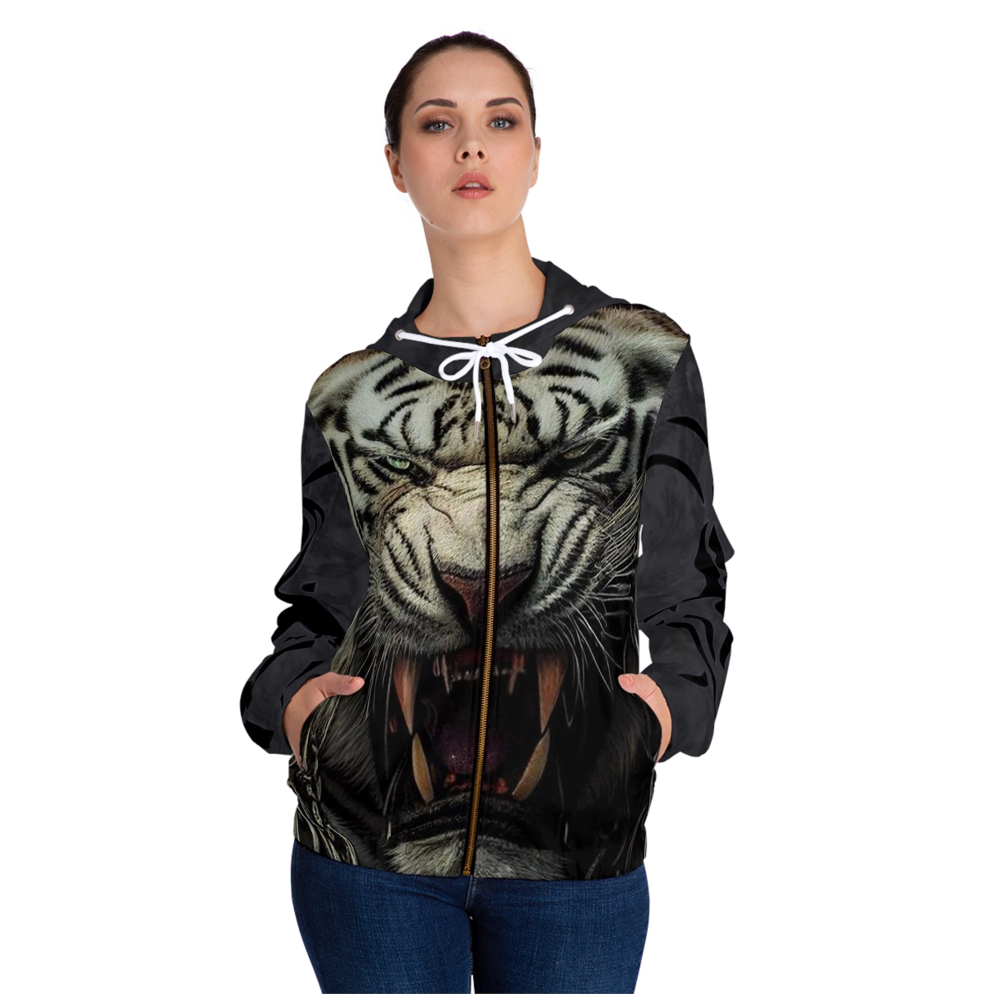 Women’s Full-Zip HIP HOP ART Hoodie (AOP)