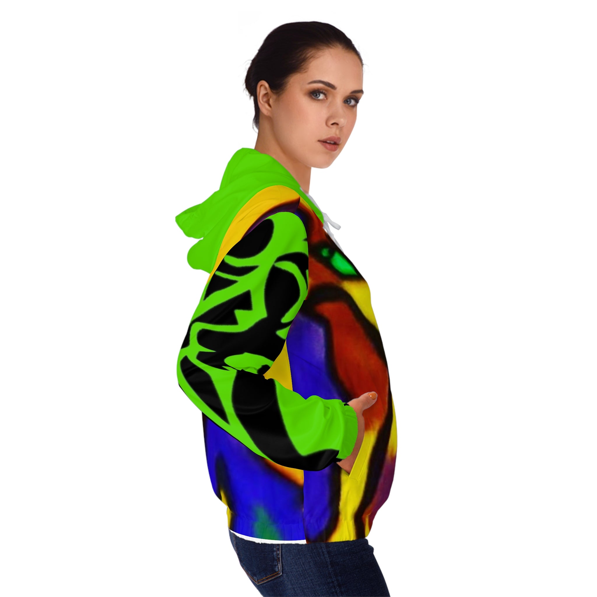 Women’s Full-Zip HIP HOP ART Hoodie (AOP)