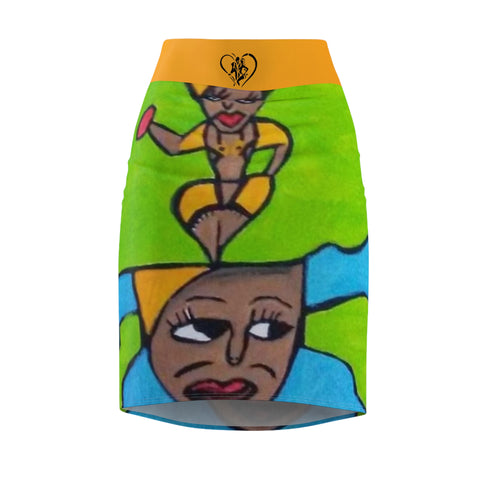 Women's HIP HOP ART  Pencil Skirt (AOP)