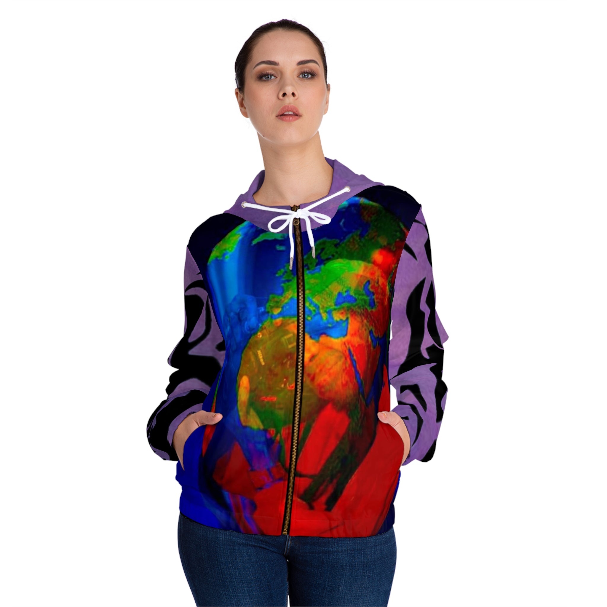 Women’s HIP HOP ART Full-Zip Hoodie (AOP)