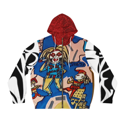 Men's Full-Zip  Hip Hop Art Hoodie (AOP)