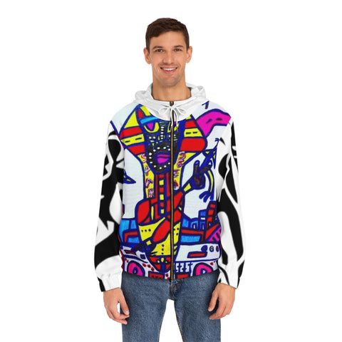 Men's Full-Zip HIP HOP ART Hoodie (AOP)