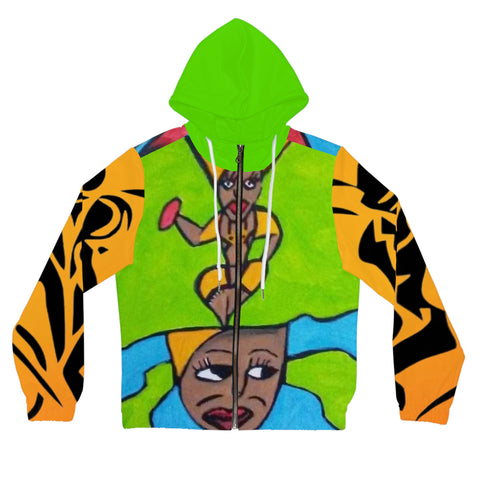 Women’s Full-Zip HIP HOP ART Hoodie (AOP)