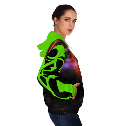 Women’s Full-Zip  HIP HOP ART Hoodie (AOP)