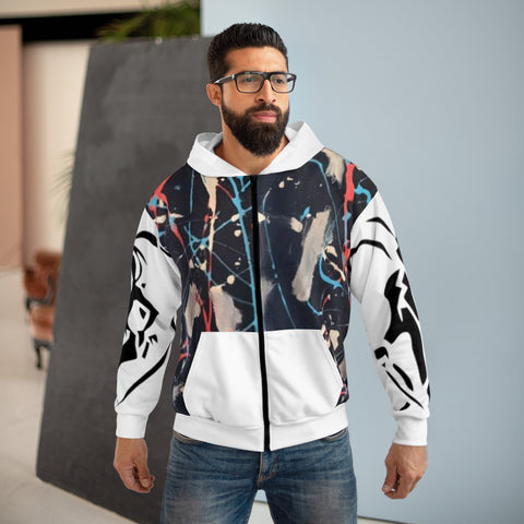 Unisex HIP HOP ART Zip Hoodie (AOP)