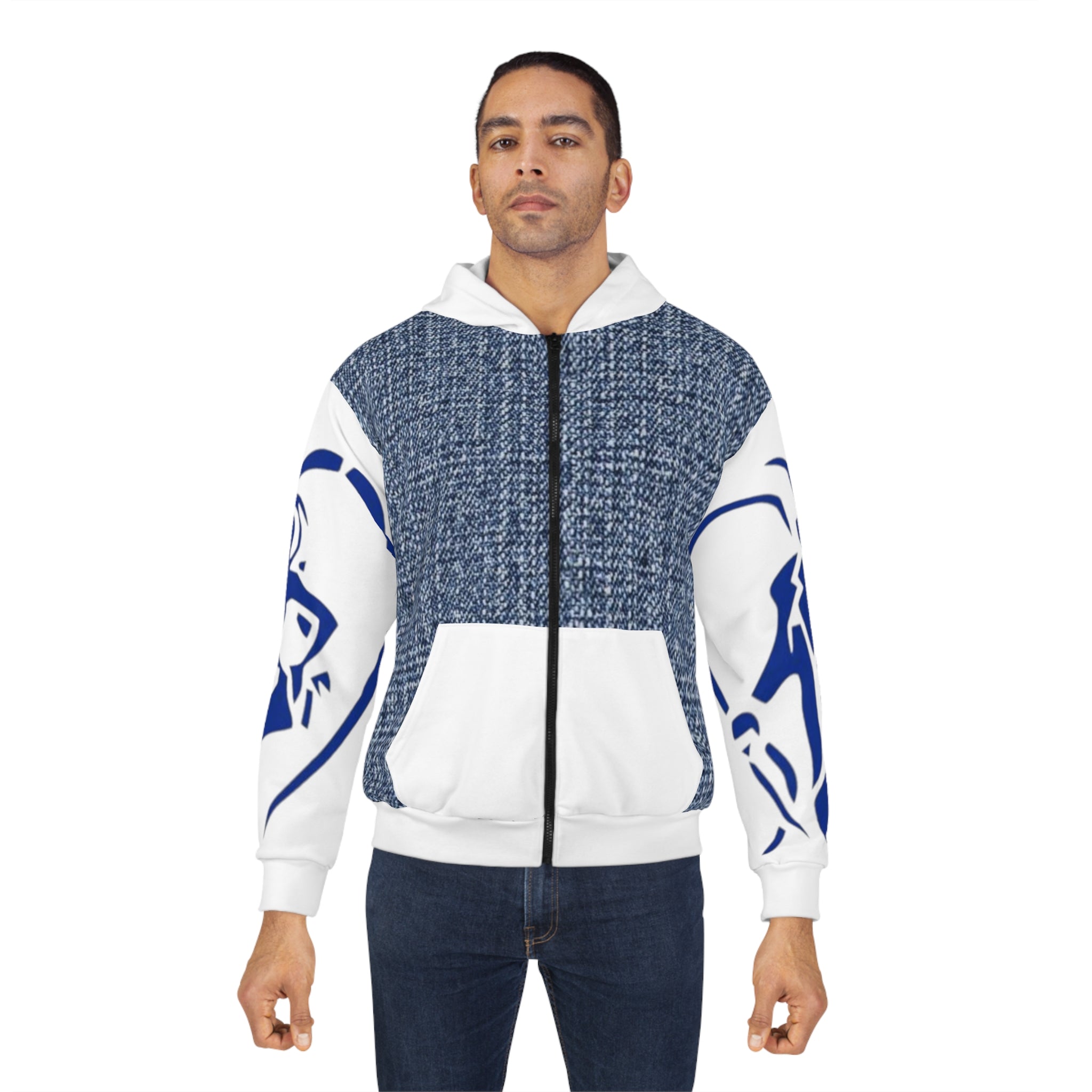 Unisex HIP HOP ART Zip Hoodie (AOP)